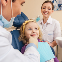 Little girl at dentist