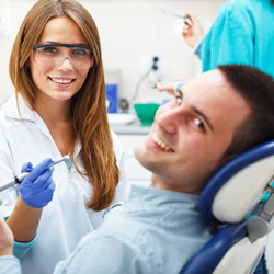 Smiling man in dental chair