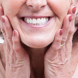 Woman with dentures