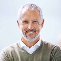 Older man with full healthy smile