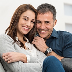 Smiling older couple with healthy teeth