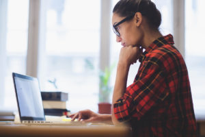 woman researching