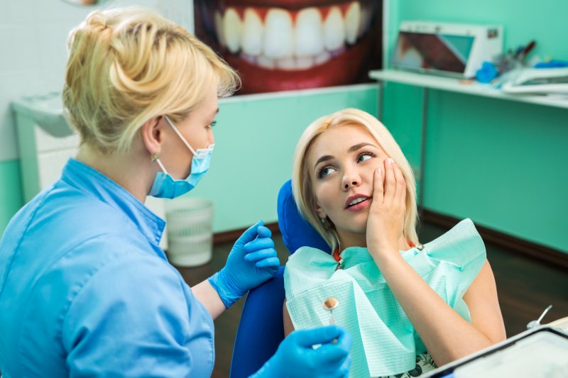 A patient suffering a dental emergency